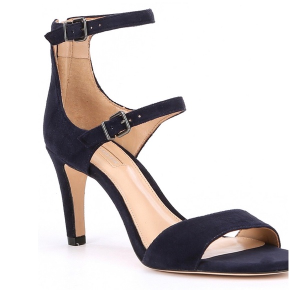 Chic Navy Blue Strappy Heels - Picture 4 of 8